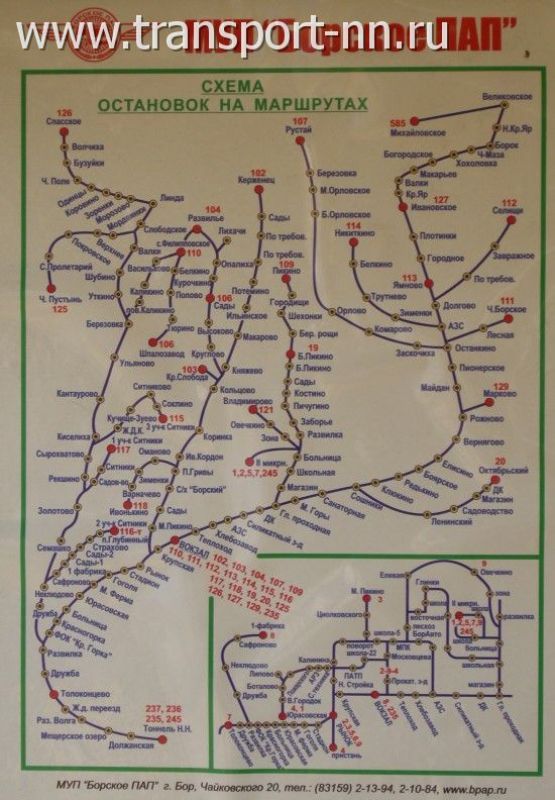 Карта автобусов нижний новгород бор